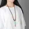 Collar de Xizang Más Vendido Versátil para Hombres y Mujeres Estilo Étnico Vintage Cadena de Lana Accesorios para Ropa Larga de Algodón y Lino Viaje de Madera
