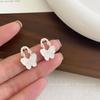 Hielo Cristal Transparente Diamante Triturado Pendientes de Tachuela Estudiante Pendientes para Mujer Temperamento Celebridad de Internet Douyin Estilo Caliente Nicho Sentido de Alta Gama Pendientes Joyería para Orejas