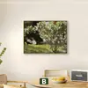 Pintura Decorativa de Chica de Jardín Vintage, Arte de Pared Horizontal para Sala de Estar y Pared de Fondo de Casa de Huéspedes, Pintura al Óleo Personalizada de Paisaje de Gama Alta