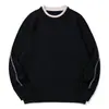 Suéter Redondo Jiezhan Masculino Estilo Old Money Falso Duas Peças, 26 Outono/Inverno Novo Tricô Color Block Vintage