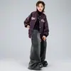 Dança de Rua Roupas Infantis Modernas Hip-Hop Jaqueta Roxa Cool para Meninos Roupa de Performance de Dança Popular Hip-Hop Estilo de Rua