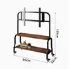 Suporte de chão para TV móvel de aço inoxidável com rodas verticais para sala de estar, quarto, rack universal de 43-75 polegadas
