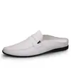 Zapatos para Hombre Z2001, Mocasines, Medias Pantuflas con Puntera, Zapatos Bajos sin Cordones Primavera y Verano, Sandalias Planas, Zapatos de Piel