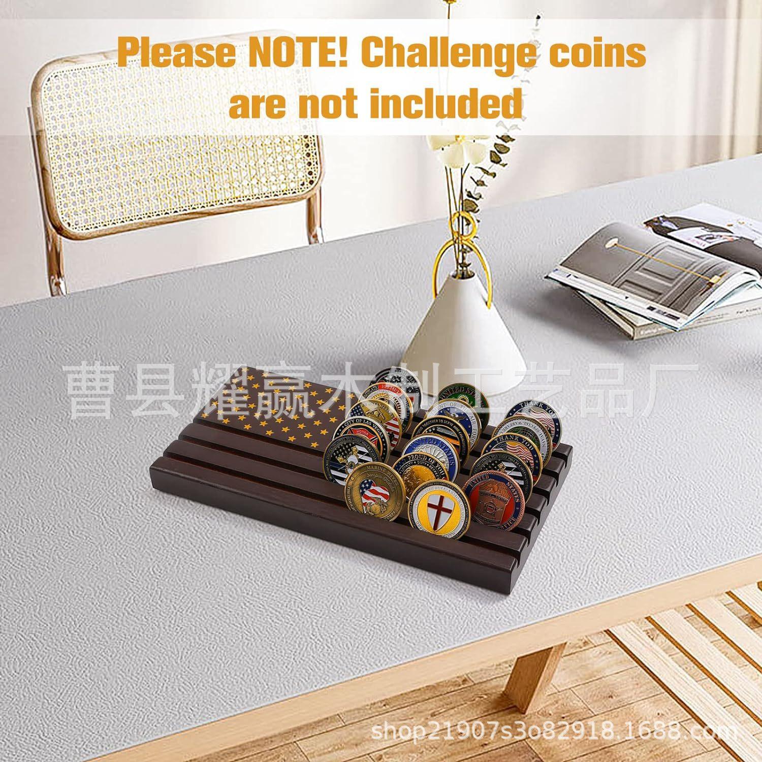 木质纪念币展示架桌面摆台式勋章收纳架简易硬币收藏架多层置物架
