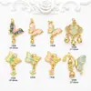 Colgante Tradicional de Mariposa con Goteo de Oro y Lirio del Valle de Alta Retención de Color Exquisito Encanto de Macarrón Accesorios para Pulsera y Collar DIY