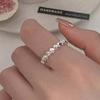Anillo de Plata Esterlina Plata Rota Puntada Perla Anillo de Dedo Nicho de Lujo Sentido de Alta Gama Ins Simple Distintivo Anillo de Estudiante