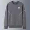 Sudadera Estampada de Cuello Redondo para Hombre, Nueva de Primavera y Otoño, Holgada, Gruesa, de Manga Larga, Jersey, Camisa Base Versátil de Moda para Hombres Modernos