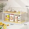Prateleira de Armazenamento para Mesa de Trabalho Cozinha Organizador Multifuncional em Camadas Mesa de Jantar Lanche Mesa de Centro Porta-Copos Caixa de Armazenamento para Saquinhos de Chá Bancada