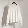 Suéter de Punto de Cuello Redondo de Color Sólido Transfronterizo Estilo Europeo y Americano 2024 Otoño e Invierno Nuevo Temperamento para Viajar y Ocio Cuello Redondo