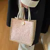 Bolsa Tote de Linho Transfronteiriça para Almoço de Mulheres 2026 Novo Estilo Bolsa de Armazenamento para Passeio Estilo Japonês de Linho Bolsa de Almoço Portátil para Estudantes