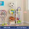 Estante de Almacenamiento para Baloncesto para Uso en Casa en la Sala de Estar, Escuela Cubierta, Equipamiento Deportivo de Pelota, Estante de Almacenamiento de Múltiples Niveles, Estante de Almacenamiento de Pie
