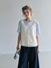 Chaleco de punto verde para mujer, estilo otoñal suave, sin mangas, adecuado para usar en capas, diseño abierto al frente, top versátil, chaleco pequeño