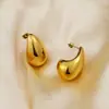 Venta caliente transfronteriza estilo ins frío pendientes de gota de agua en forma de C pendientes de acero de titanio regordetes de alta calidad 18K para mujer