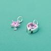 Pingente de Prata de Lei S925 Zircônia Estrela de Cinco Pontas Coração Pingente de Estrela em Forma de Coração DIY Acessórios para Pulseira Colar de Cristal