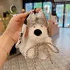 Novo Vestido de Pelúcia Criativo com Lantejoulas Boneca West Highland Chaveiro de Carro Boneca Filhote Fofo Penduricalho de Bolsa Feminino