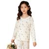 Roupa Íntima Térmica Infantil Primavera Outono Inverno Pijama Floral Tops e Calças Fofos para Bebê Roupa de Descanso para Meninas