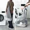 Cesto de Roupa Transfronteiriço Fabricante Atacado Design de Listras Vista Lateral Caixa de Armazenamento com Bolsa Interna Removível Cesto de Armazenamento Dobrável