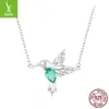 Colar de beija-flor verde quente Ziyun original de prata feminino estilo nicho natural de primavera corrente de clavícula de prata esterlina s925
