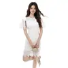 Moda Coreana Verão 2025 Transfronteiriça Design Vazado Renda Sexy Slim Fit Vestido de Quadril para Mulheres