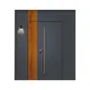 Porta de entrada de alumínio fundido estilo tira de luz de luxo leve, porta anti-roubo estilo moderno não padrão feita sob medida, porta única com design exclusivo