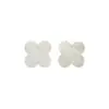 Accesorios de trébol de cuatro hojas de fritilaria blanca natural más vendidos trébol de cuatro hojas de concha de plato blanco incrustaciones de piedra desnuda moda simple
