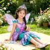 Disfraz de Sirena Nueva Princesa con Alas para Baile de Niñas y Niños de Jardín de Infancia para Cumpleaños y Actuación