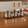 Juego de Recipientes para Condimentos de Acero Inoxidable 304 Transfronterizo para Uso en Cocina, con Cuchara, Recipientes Dorados para Aceite y Sal