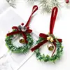 Guirlanda Sino Laço Aveludado Decorações de Natal Frutas Vermelhas Decoração de Árvore de Natal Guirlanda de Natal