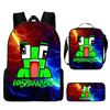 Venda Quente Transfronteiriça Estampa INENARRÁVEL Mochila de Grande Capacidade Bolsa de Ombro Estojo de Lápis Conjunto de Três Peças