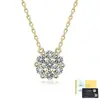 Collar de Plata S925 con Racimo de Flores de Moissanita, Cadena para Clavícula con Racimo Brillante de Lujo Ligero, Diseño de Nicho Exquisito y Elegante