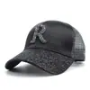 Gorra para Niños Estilo Coreano Moda Tendencia Letra A Letra D Gorra de Béisbol con Lentejuelas Ajustable Transpirable Sombrero para el Sol
