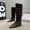 Botas femininas 2026, novo estilo moderno, de cano curto, com bico fino, design que aumenta a altura e cano elástico, disponíveis em dois estilos: botas curtas e botas de cano alto