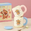 Conjunto de presente de caneca de cerâmica do Mark, copo de água com alta estética, copo promocional com logotipo impresso e gravado, pequeno presente prático atacado