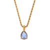 Collar Europeo y Americano Transfronterizo de Cadena Torcida de 2 mm con Colgante de Gota de Agua, Joyería Simple de Lujo Ligero, Acero Inoxidable Chapado en Oro de 18K para Mujer