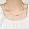 Collar de cadena con cuentas y hebilla en forma de M para mujer, estilo coreano, diseño de nicho, cadena de clavícula galvanizada de 24 quilates, accesorios al por mayor