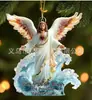 Decoración Navideña de Acrílico para Coche Colgante Corazón de Amor Adorno de Papá Noel Nuevo Producto Transfronterizo