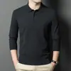 2026 Moda de Negócios Masculina Gola Lapela Espessada Casual de Negócios Tricô de Alta Qualidade Camisa Camada Base Quente