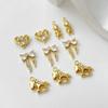 Conservación de Color Oro 14K Paquete Micro Engaste Zircón Lazo Colgante Troyano diy Pulsera Collar Aretes Accesorios Material
