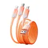 [Venta al por mayor de fábrica] Cable de Carga Súper Rápida Trenzado de Cristal de Hielo de 120W Cable de Datos Uno a Tres Adecuado para Apple y Huawei