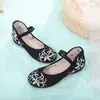 [Qianzi] Novedad Primavera y Verano 2024 Dinastía Han Combinación Traje Antiguo Estilo Chino Dinastías Han y Tang Zapatos de Tela Bordados Tacón Bajo Zapatos para Mujer
