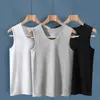 Chaleco sin mangas de Lycra y Algodón Puro con Hombros Anchos para Hombre, Ropa Interior, Camiseta sin Mangas para Deporte y Fitness, Estilo Masculino