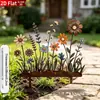 Bestseller transfronteiriço Temu: Estaca de jardim com flor colorida de metal, artesanato em ferro forjado para decoração de quintal externo e gramado