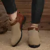 Comercio electrónico transfronterizo, talla grande, colección otoño/invierno 2026, de tacón grueso, con plataforma, estilo británico, a la moda y casual, botines para mujer