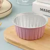 Caja Redonda de Papel de Aluminio para Pastel de 125ml para Hornear Tienda de Postres Transfronterizo Crema Horno Microondas Freidora de Aire Bol para Pudín