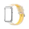 Adequado para Pulseira Huawei Band 11Pro Estrutura de Metal Pulseira de Relógio de Silicone Transparente Gelatina Huawei Band 11Pro