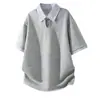 Nueva Camiseta de Verano 2026 para Hombre, Falso Dos Piezas con Cuello de Solapa y Manga Corta, Camiseta Casual Americana de Corte Holgado Talla Grande con Cuello Redondo para Hombre