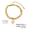 Planta de corte de suministro de exportación de comercio exterior pulsera de doble capa colgante de cactus hueco pulsera para mujer de acero inoxidable 304