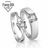 Moda Europeia e Americana Anel de Casal Zircônia Diamante Feminino Amor Eterno Anel de Casal Anel de Casamento Fábrica Atacado Geração