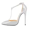 Abastecimiento transfronterizo Zapatos de moda europeos y americanos Puntiagudos Dorados Romanos Tacón de aguja Zapatos de mujer AliExpress Talla grande Tacones altos
