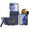 Funda Adecuada para Teléfono Samsung Z Flip7 con Ranura para Tarjeta Integrada, Cubierta Protectora Plegable con Bisagra Z Flip6, Soporte Anti-Caídas